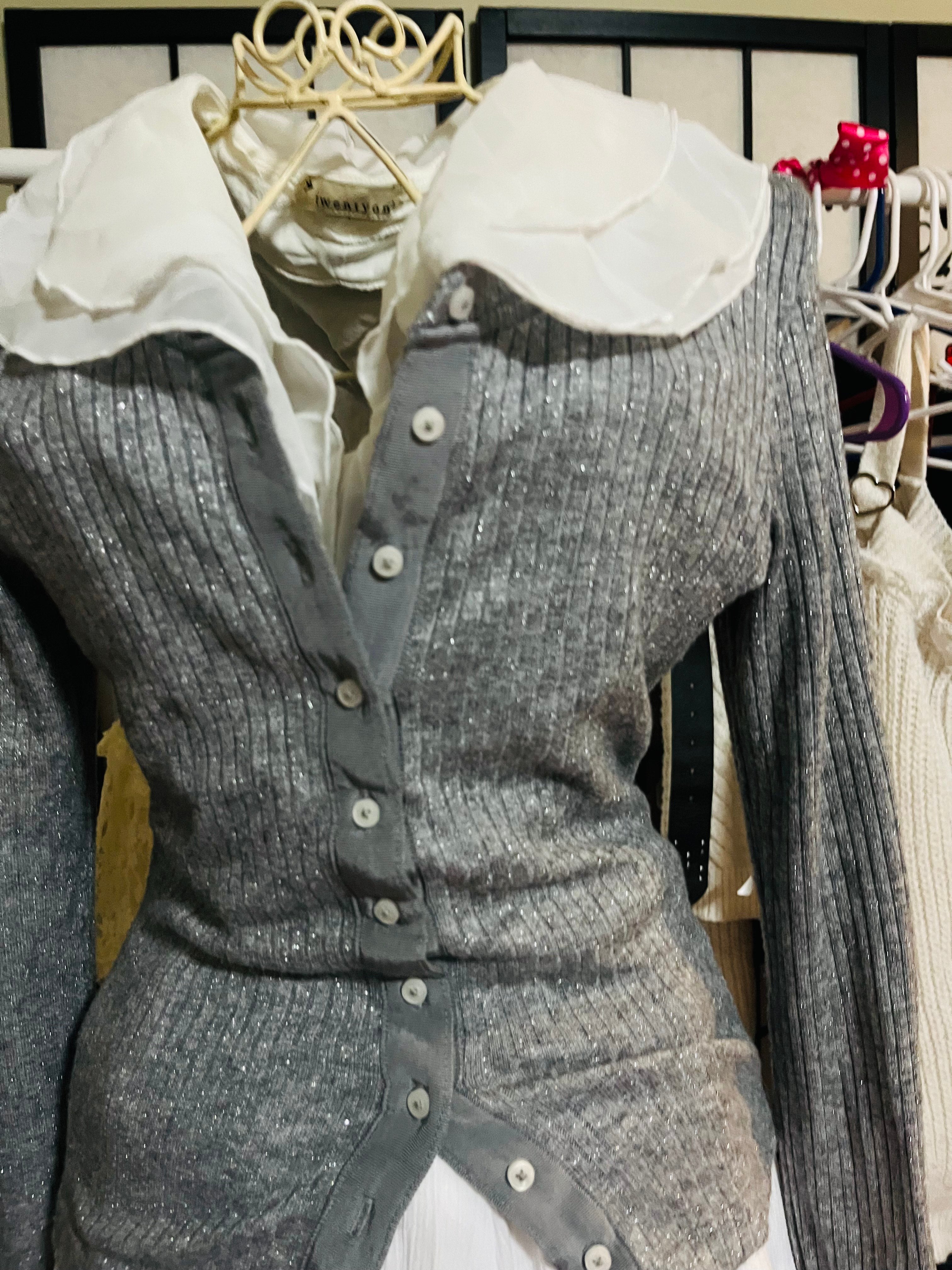 Aerie Grey sparkle Cardigan